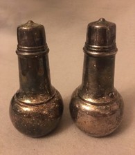 International Silver Salt And Pepper Shakers Cellars Vintage Baluster Shape