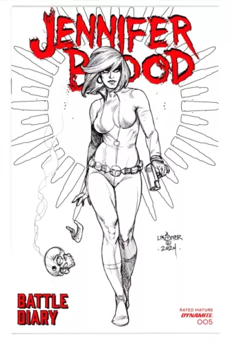 Jennifer Blood Battle Diary #5 Dynamite (2024) 1:10 Variant Joseph Michael Linsn