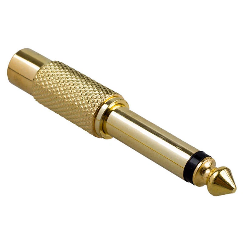 2Pcs 1/4" 6.35mm Mono-Male Jack to RCA Female Plug Audio Adapter Cable Converter - Image 4 of 4