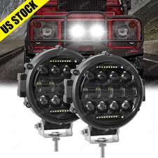 2x Round 6" LED Work Light Bar Spot Offroad SUV ATV DRL Driving Bumper Fog Pods