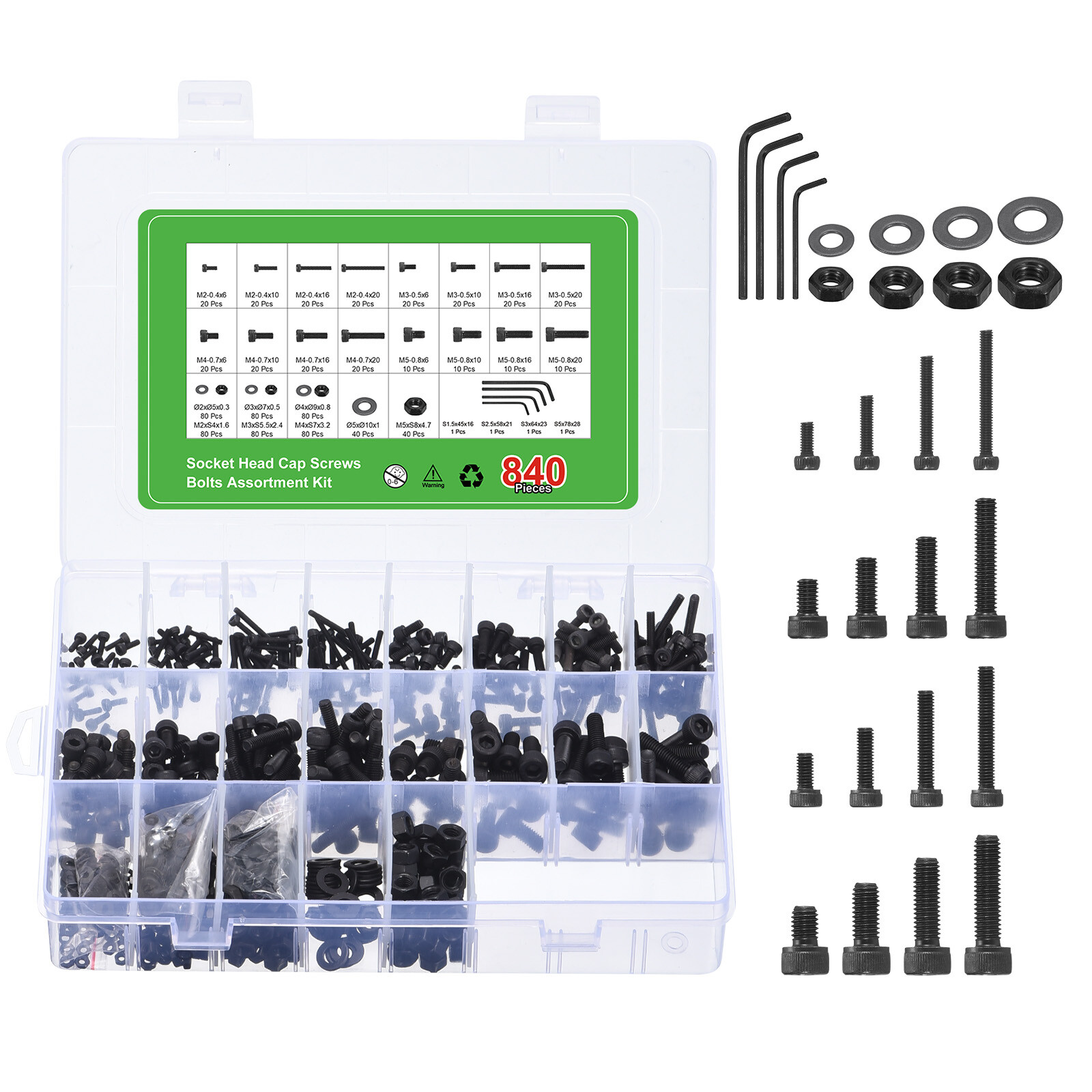 Hex Socket Bolt Kits (M2 M3 M4 M5), Grade 12.9  Allen Socket Drive Screws