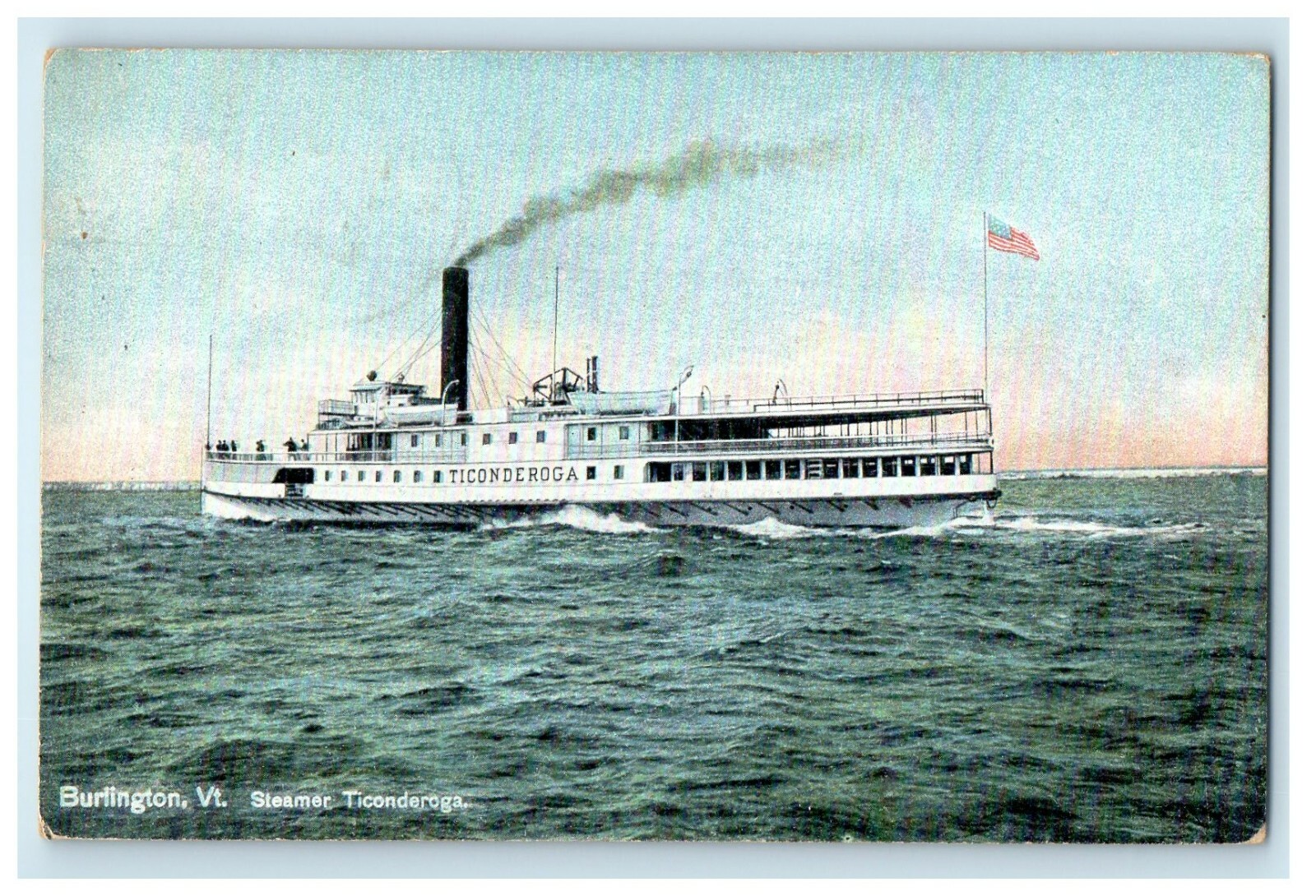 1910 Burlington Vermont VT, Steamer Ticonderoga Steamer Ship Antique Postcard eBay