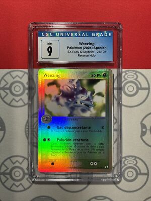 CGC 9 MINT SPANISH Pokemon Weezing EX Ruby and Sapphire 24 Reverse Holo PSA 8014 | eBay CGC 9 MINT SPANISH Pokemon Weezing EX Ruby and Sapphire 24 Reverse Holo PSA 8014 | eBay