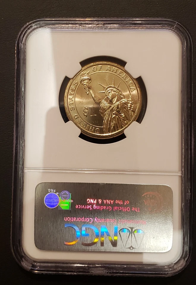 2007 George Washington Dollar $1 Missing Edge Lettering NGC MS BU Mint Error - Image 2 of 2