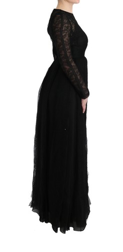 DOLCE & GABBANA Dress Black Floral Lace Sheath Silk s. IT38 / US4 / XS - Picture 4 of 12