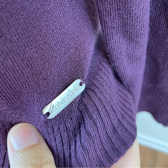 Calvin Klein Solid Eggplant Purple Turtleneck Swe… - image 4