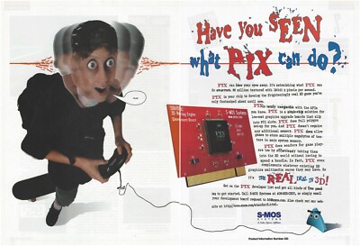 Vintage/Retro S-MOS Pix 3D Rendering Development Card Print Ad Promo 1996