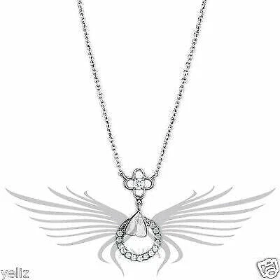 CHANEL Bellissima collana catena 16" rodiata zirconi zirconi grado AAA grado 3W419