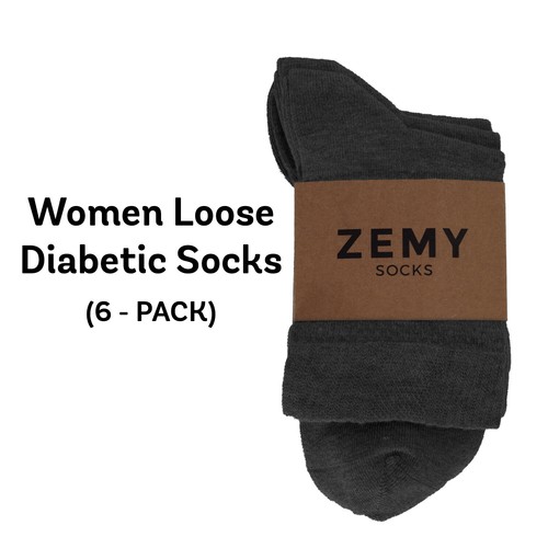 Zemy® Women Diabetic Ankle Socks 6-Pair Bamboo Material Durable Seamless Toe - Picture 63 of 105