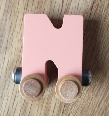 Maple Landmark Wooden Alphabet Name Train Peach Letter N