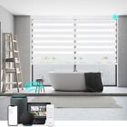 Custom Cut Smart 85% Blackout Zebra Roller Blinds Work with Alexa Phone Control