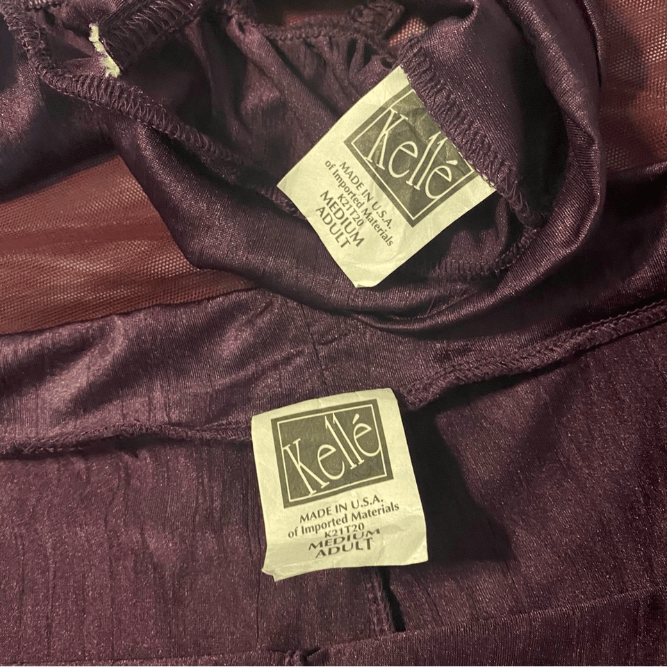 Kelle dance costume contemporary purple mesh top shorts 3 piece MA