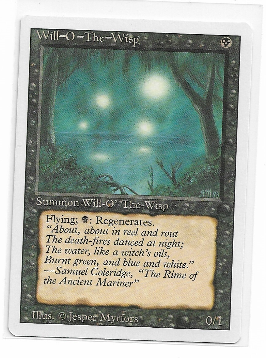 Magic the Gathering ~ MTG ~ 1x Will-O'-The-Wisp ~  HP ~ REVISED