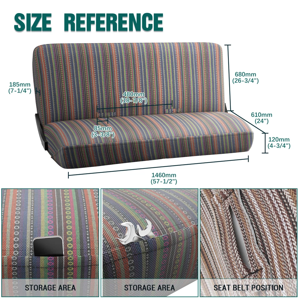 Protector de manta de sillín cubierta de asiento de banco para camioneta delantera Jeep Comanche Foto 4 de 4