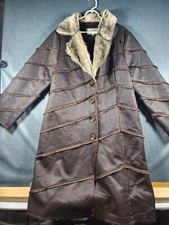 Lyndas Newyork Faux Leather/fur Full Length Jacket Xxl