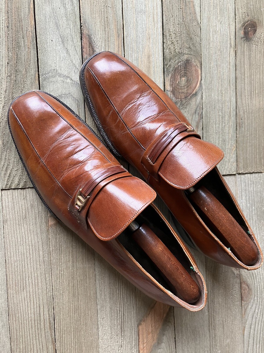 Vintage Florsheim Imperial Brown Loafers 1960s-70s Gold Vintage Florsheim Imperial Brown Loafers 1960s-70s Gold