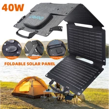 40W Portable Solar Panel Waterproof Foldable Charger for Camping Outdoor RV Trip