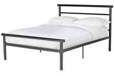 Home Avalon Double Metal Bed Frame - Black | Sturdy Durable 4FT6 Bed Frame