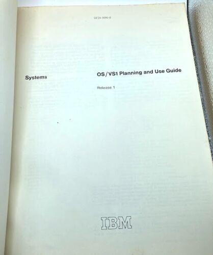 Vintage IBM OS/VS1 Planning & Use Guide Release 1 First Edition 1972 - Picture 3 of 6