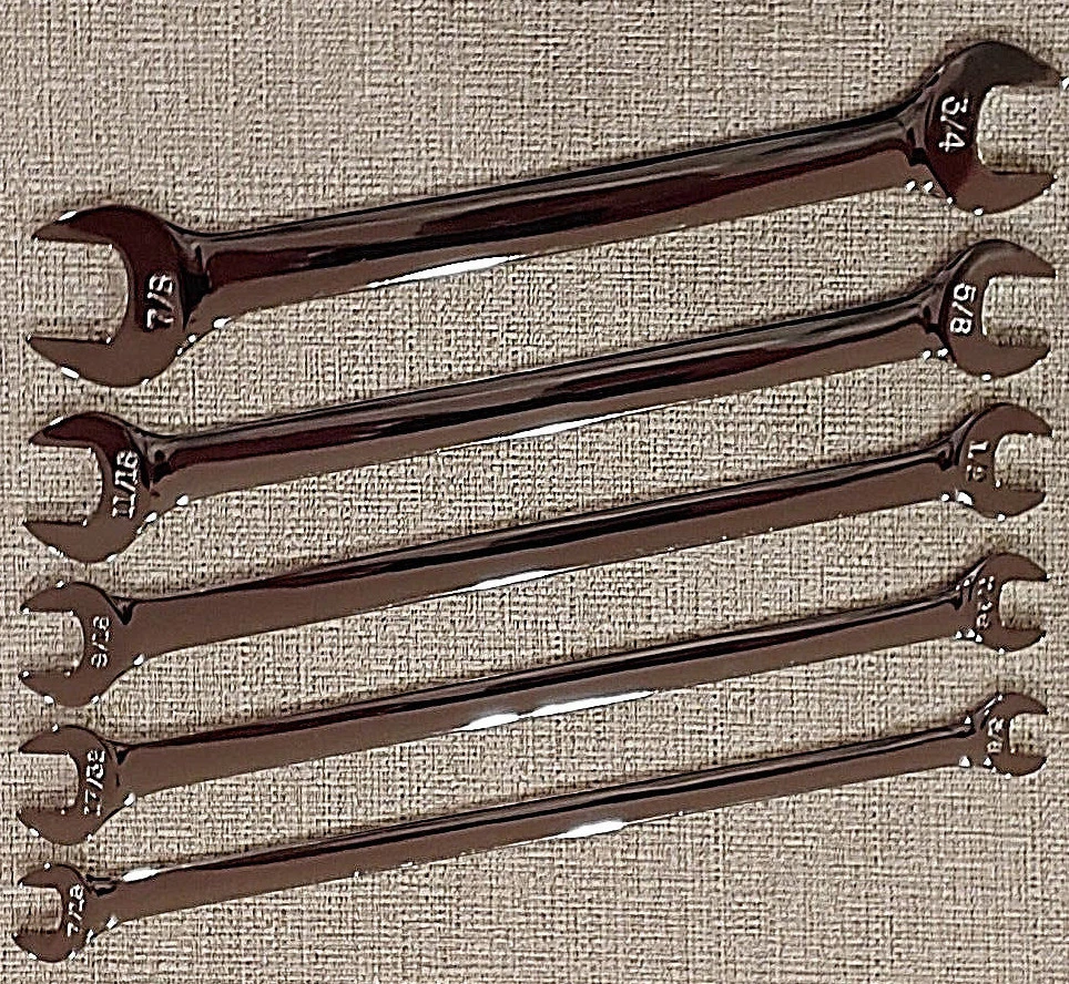 Craftsman 5 PC INCH SAE Tappet Wrench Set Thin Long Profile Polished FAST SHIP