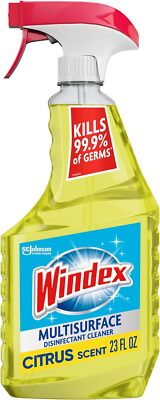 Windex Disinfectant Multi-Surface Cleaner Spray Bottle, 23 fl oz, Citrus Fresh