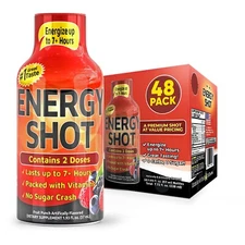 (48 Pack) GAQ Energy Shots, Fruit Punch, Energy Lasts Up to 7+ Hours