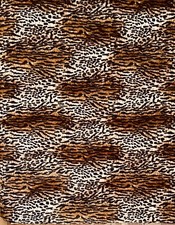 Animal Cheetah Tiger Faux Fur Fabric Remnant 30 X 25 Warm Colors