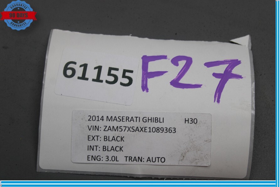 14-17 Maserati Ghibli Rear Left Side Fender Liner Splash Shield Guard Cover Oem