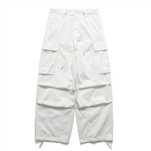 Pantalones largos sueltos con bandas al tobillo plisados cargo estilo americano para hombre bolsillos - Imagen 9 de 27