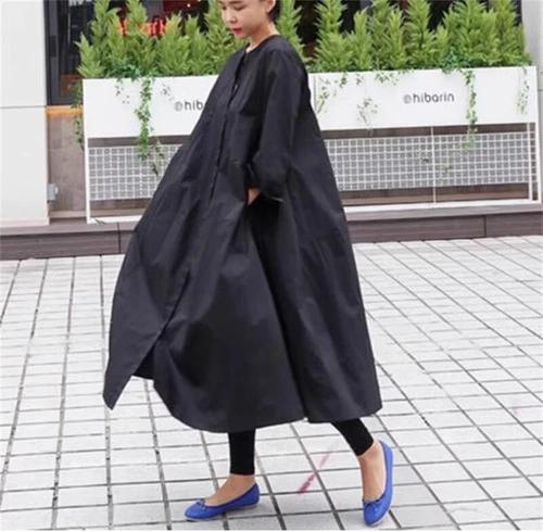 Lockeres Damen-Shirtkleid Übergröße Overknee japanisches lässiges langes Kleid - Bild 24 von 26