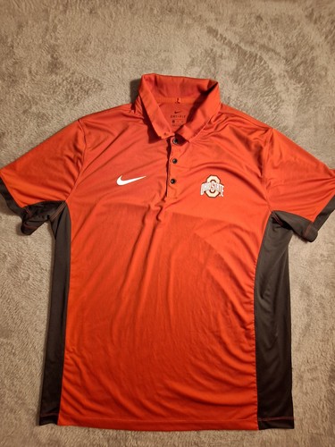 Ohio State Buckeyes Shirt Mens 2XL Red Polo Short Sleeve Nike Dri Fit Football