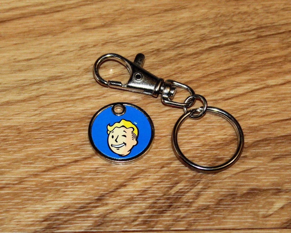 Fallout 4 76 Promo Schlüsselanhänger Keychain Shopping Cart Chip / Einkaufschip - Bild 3 von 4
