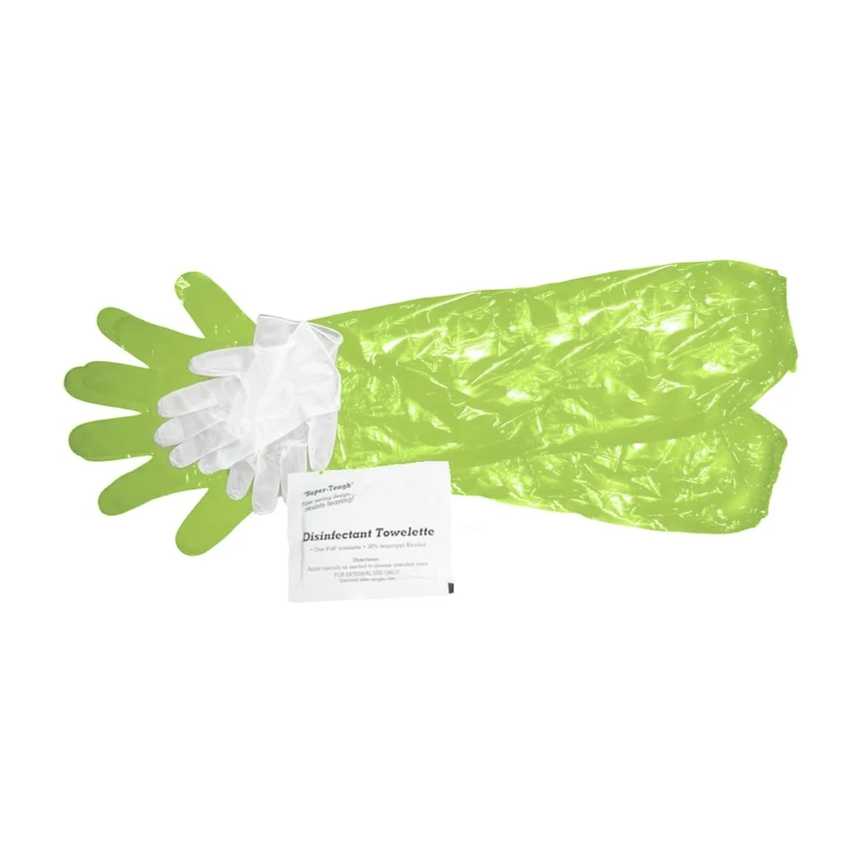 Deer Hunting Field Dressing One Pair Game Cleaning Glove Kit & Towelette Wipe - Image 2 of 4
