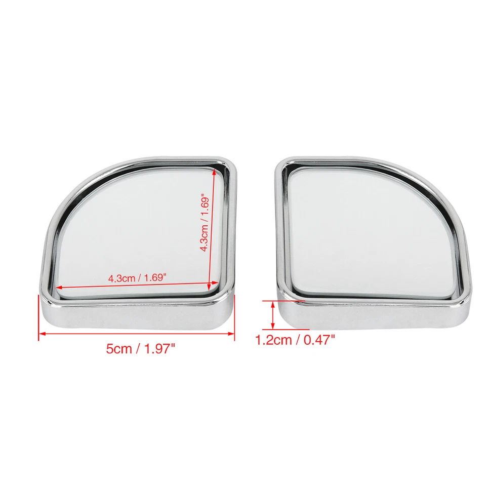 Espejos retrovisores de punto ciego para automóvil con forma de ventilador gran angular convexo adhesivo 2 piezas Foto 2 de 4