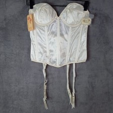 Vtg NOS Corset Bustier With Garters Ivory Empire Intimates Sexy Boudoir 34C
