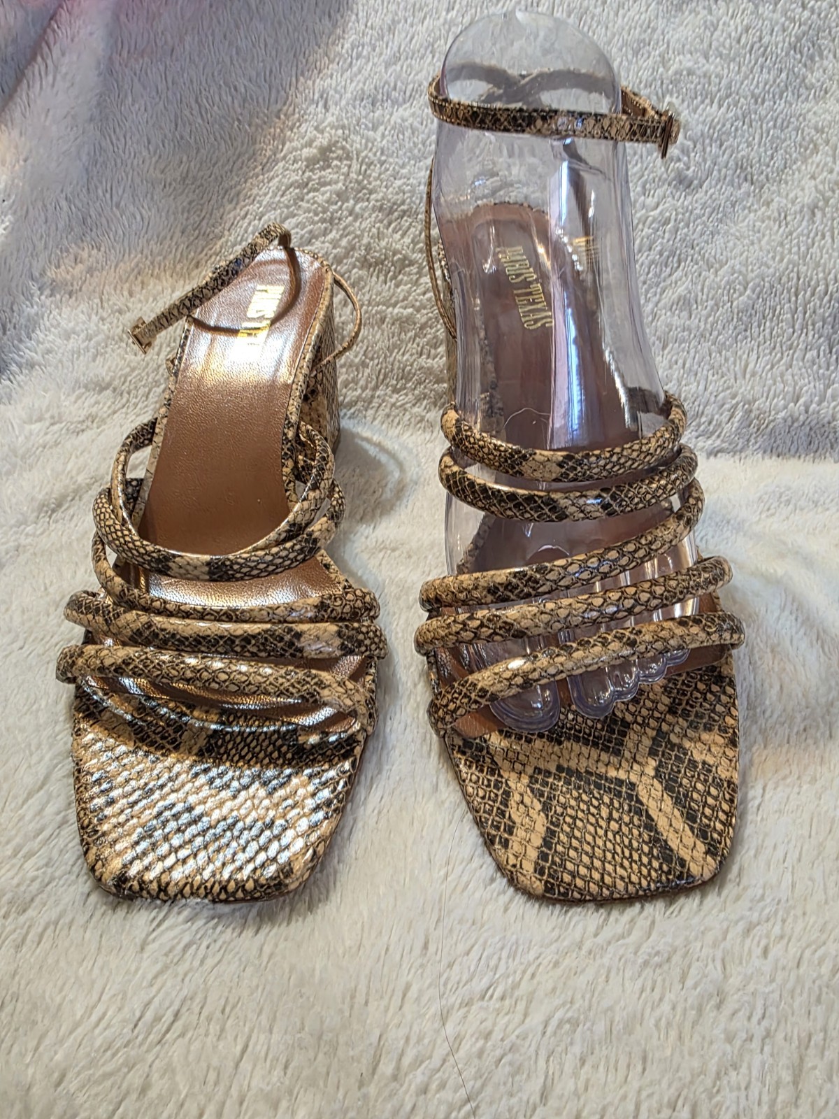 Paris Texas Womens Carla Python Leather Sandals S… - image 2