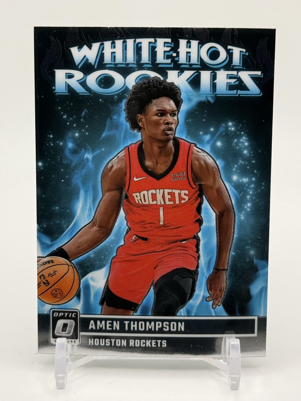 Amen Thompson 2023-24 Donruss Optic #9 White Hot Rookies Houston Rockets