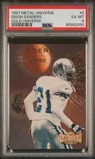 1997 METAL UNIVERSE GOLD UNIVERSE #2 DEION SANDERS PSA 6