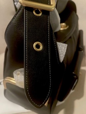 バッグ COACH Vintage Leather Black Shoulder Bag Sale !!! Coach Haversack Black Leather Turnlock Coach Originals