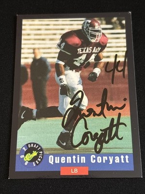 Quentin Coryatt - 1992 Classic Draft Picks (RC) Autographed Card Texas A&M