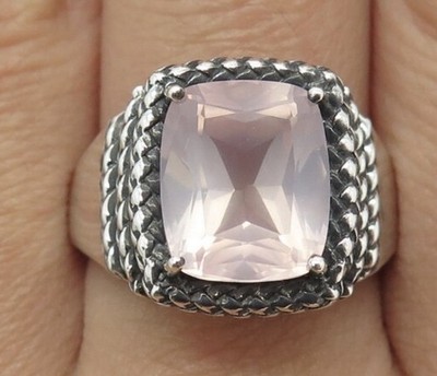 Michelle Albala Rose Quartz Sterling Silver 925 ring size 7