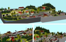 Anlagenplanung "Burgstein" 265 x 130 (150) cm - Märklin C-Gleis - Gleisplan H0