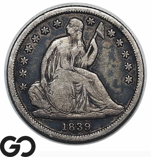 1839-O Seated Liberty Dime, Tough New Orleans Mint Issue