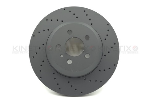 FOR TESLA MODEL 3 PERFORMANE 2018- DRILLED FRONT BRAKE DISCS CERAMIC PADS 355mm - Picture 6 of 15