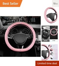 Leopard Steering Wheel Cover For Women Cute Anti-slip Microfiber Leather Fi...