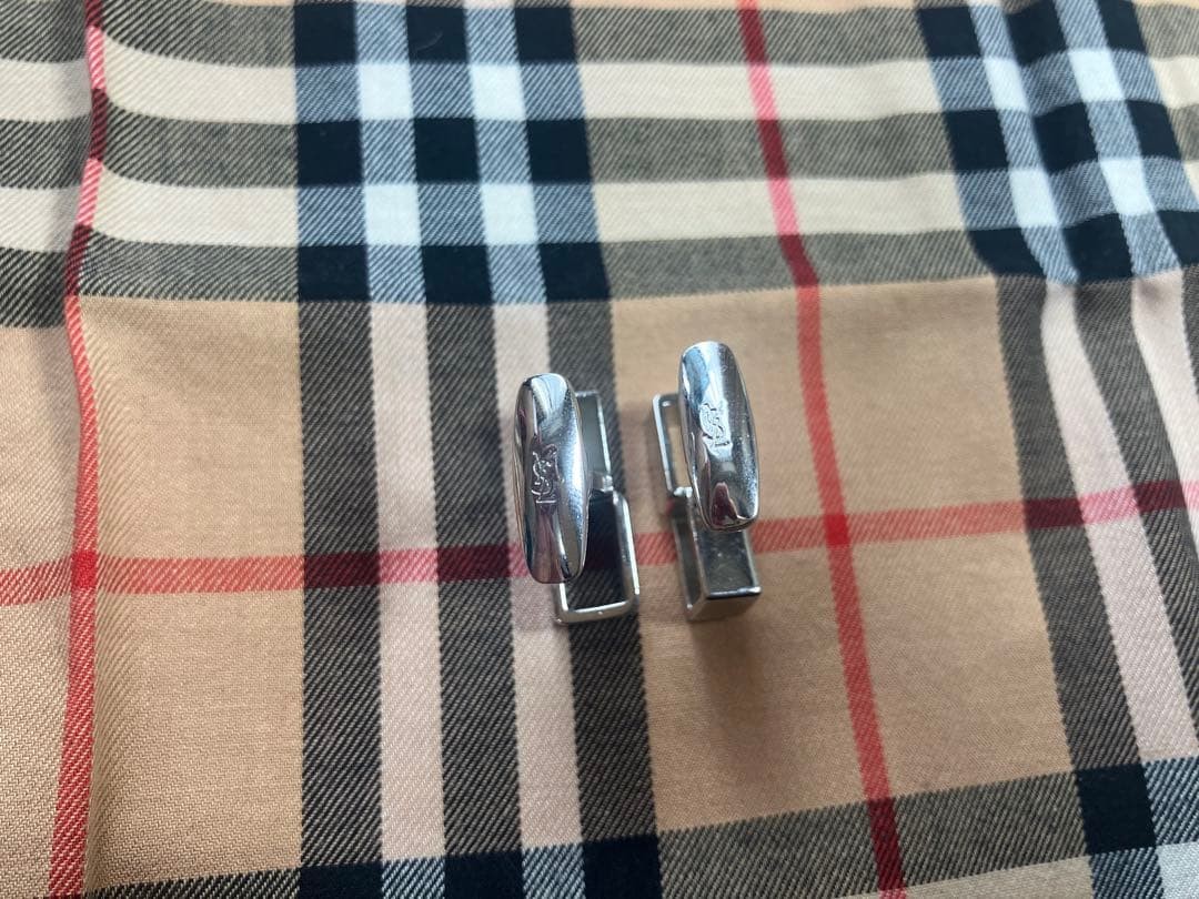 Yves Saint Laurent Silver Rectangular Cufflinks B… - image 4