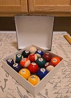 Set of 16 Miniature Small Mini Pool Balls Billiard 1 1/2"  1.5" With Box Used — photo 3