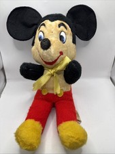 VINTAGE 1950s Walt Disney Mickey Mouse Plush Toy 15" California Stuffed Toys USA