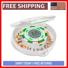 Luxury 28-Day Automatic Pill Dispenser with Upgraded LCD Display: Simplify Me...