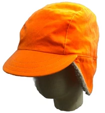 Mad Bomber Sherpa Lined Ear Flaps Orange Hunting Hat Men’s Medium Trapper Hat